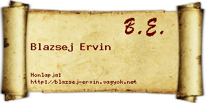 Blazsej Ervin névjegykártya