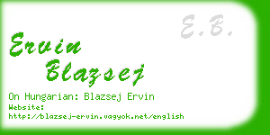 ervin blazsej business card